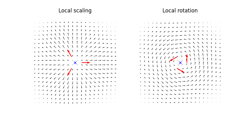 Local scaling, Local rotation